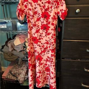 Timing Floral Pink and Red Dress